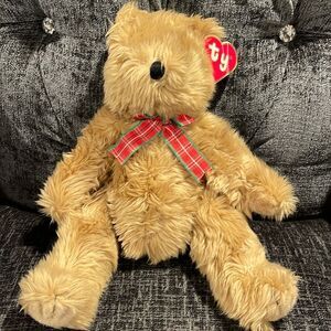 TY Scruffy Bear with Bow